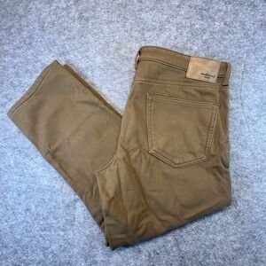 Weatherproof Vintage Mens Fleece Lined Canvas Pants Brown Regular Fit 38x29